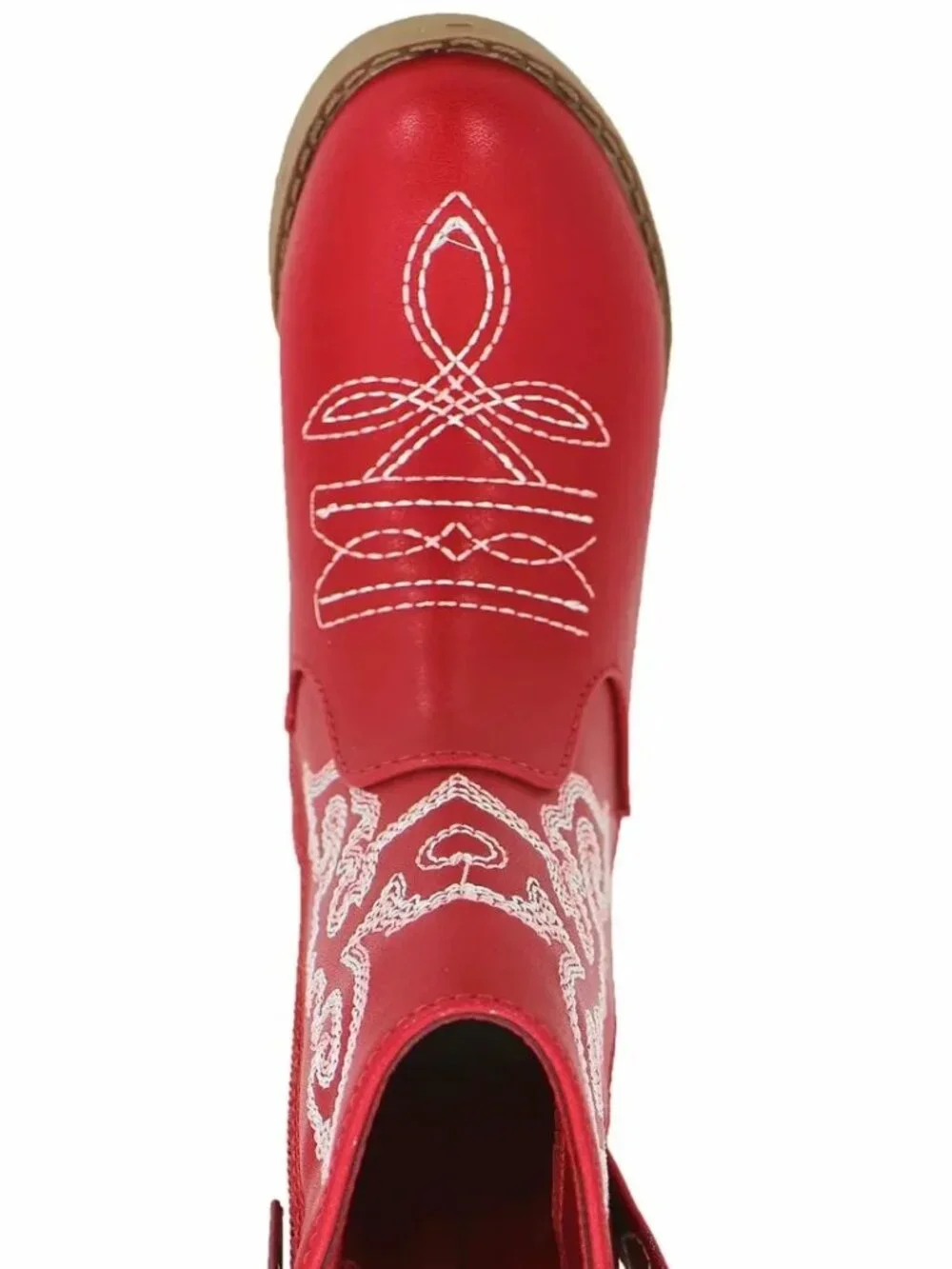Big Girls Cowboy Boots Size 13 1 or 2 Faux Leather Bright Red